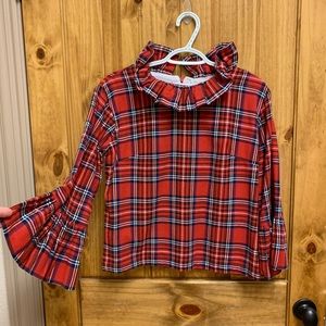 Red plaid ruffle top